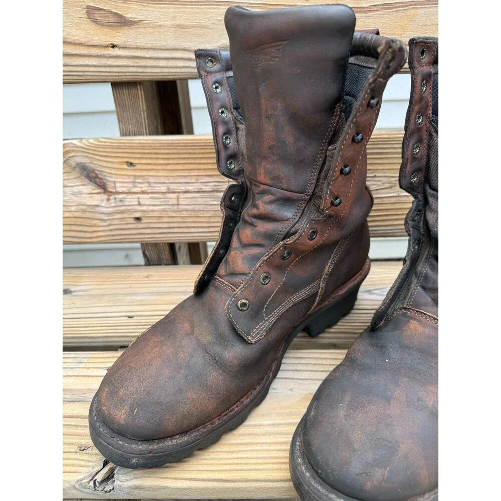 Red Wing 620 LoggerMax Men's 13 D Waterproof Work Boots Distressed USA Soft Toe